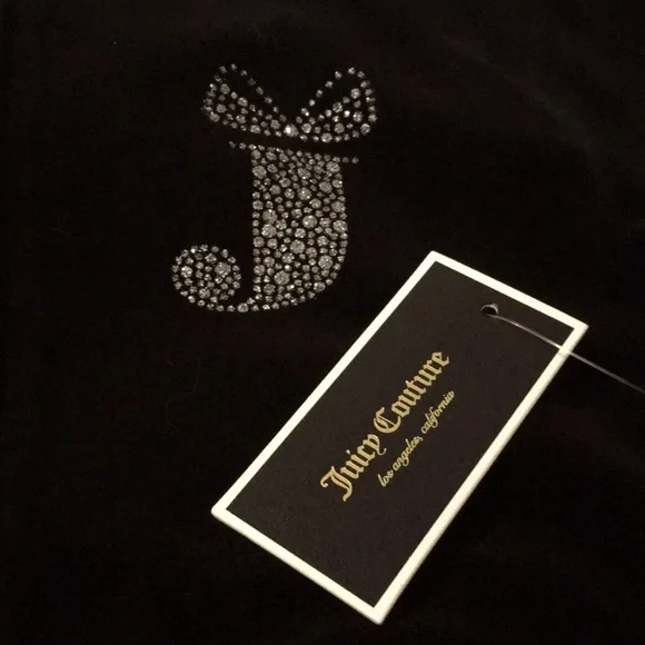 ASO NWT Y2K✨Juicy Couture Vintage USA🇺🇸Black Velour Tracksuit M Jacket/Sm Pant - Picture 4 of 13